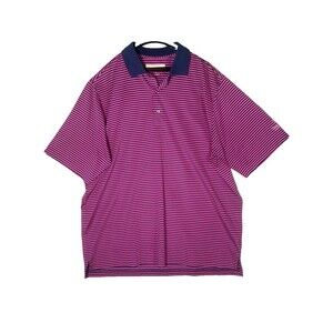 Donald Ross Golf Polo Mens XL Blue Pink Striped Trophy Club Country Club